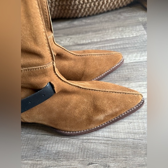 Free People Back-lace Sway Low Slouchy Boots NWOT Size US 9.5 Camel Suede - Picture 10 of 13